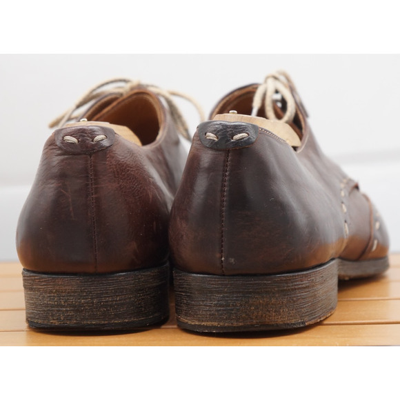 VINTAGE MEZLAN MEN\'S LEATHER LACE UP SHOES BROWN SIZE 8.5 M Made in Spain main image 7